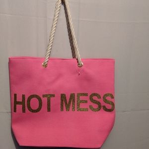 "Hot Mess" tote bag with rope handles
